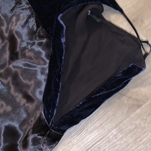 Maje Ryck velvet and satin navy slip dress - Picture 9 of 13